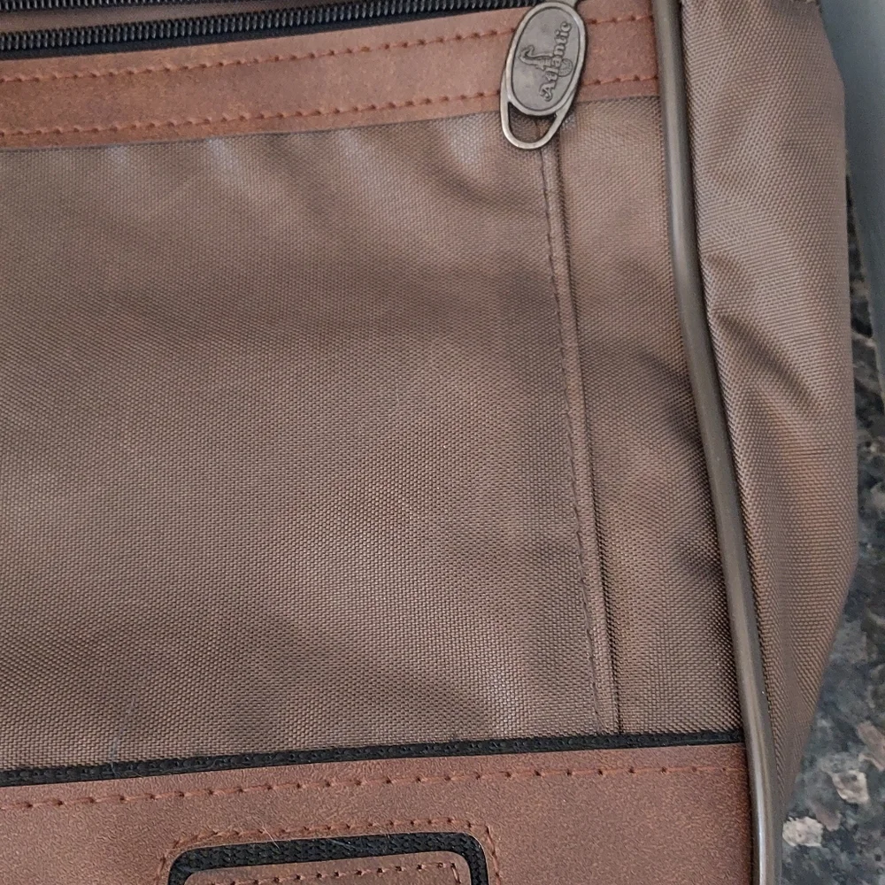 Atlantic Carry On Luggage Travel Bag Laptop Briefcase Brown Softside Compartment